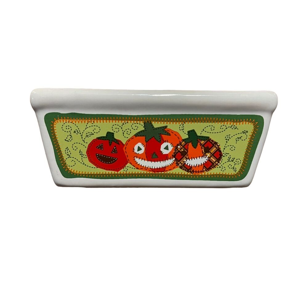 Fall Harvest Pumpkin Ceramic Dish Small Serving Dip Ramekin